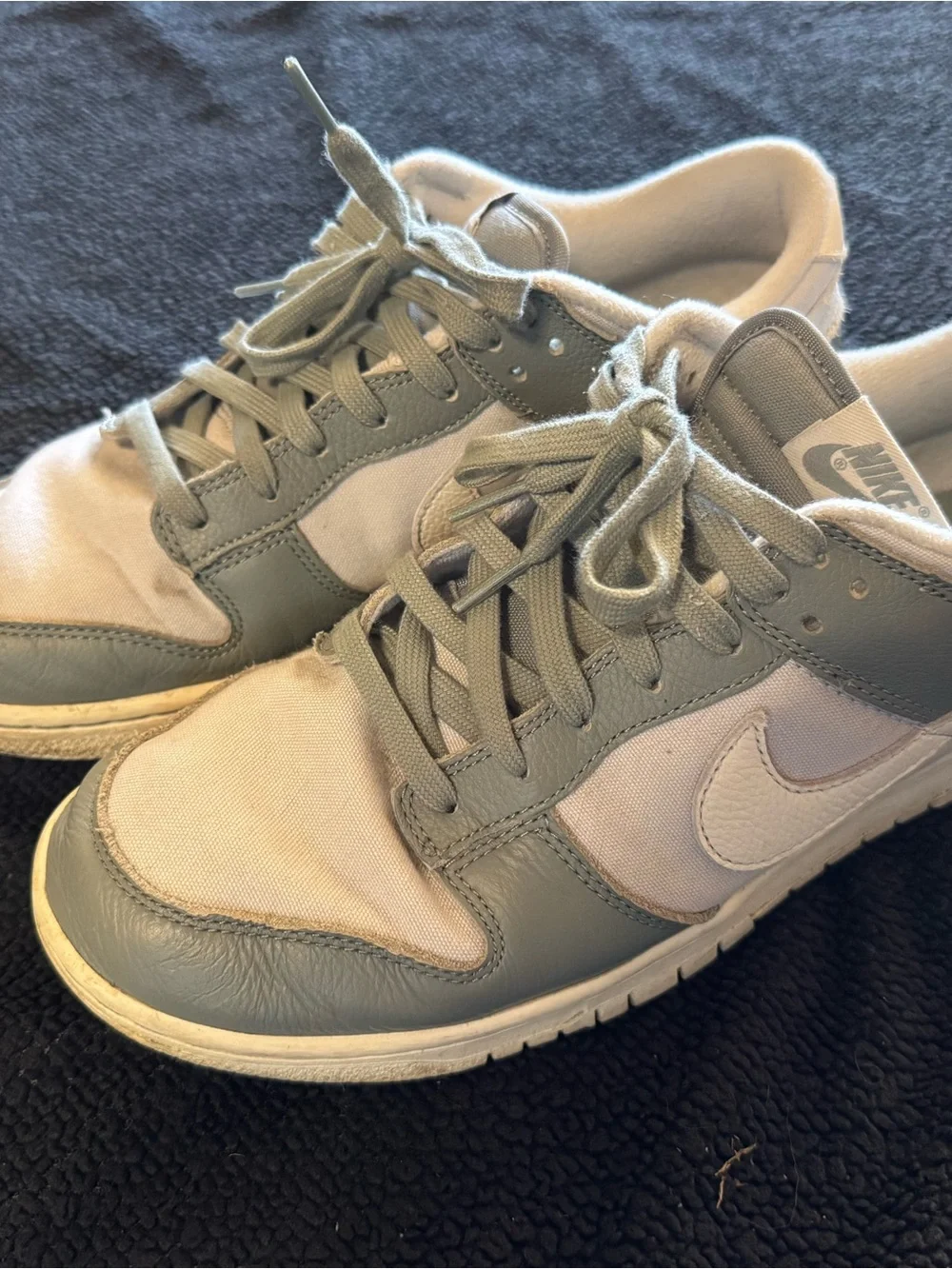 Nike Low-Top Sneakers in Light Gray and Green